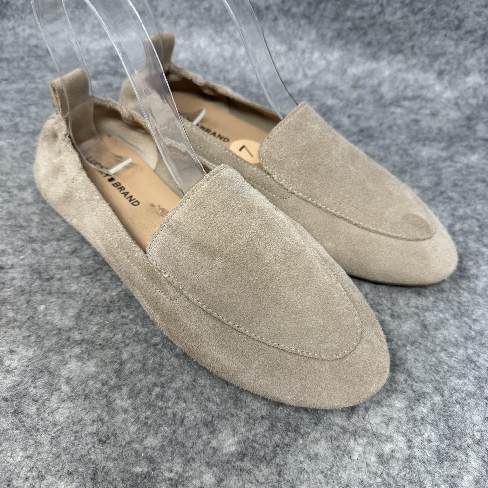 Lucky Brand Mylyndia Slip-On Loafers Shoes Size 7M Tan Suede Comfort Flats